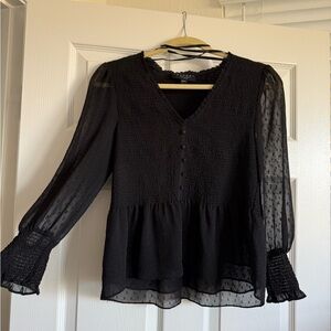 Elegant Black Sheer Women's Top